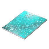 Mint Turquoise Foil Hintergrund Notizblock (Rotiert)