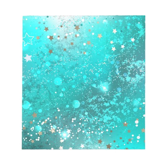 Mint Turquoise Foil Hintergrund Notizblock (Vorderseite)