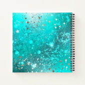 Mint Turquoise Foil Hintergrund Notizblock (Rückseite)