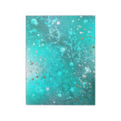 Mint Turquoise Foil Hintergrund Notizblock (Rotiert)