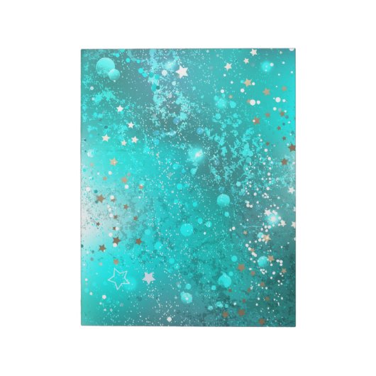 Mint Turquoise Foil Hintergrund Notizblock (Rotiert)