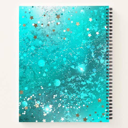 Mint Turquoise Foil Hintergrund Notizblock (Rückseite)