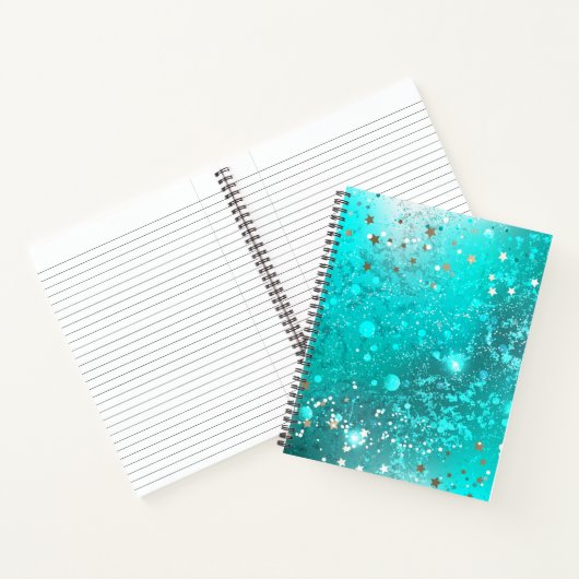 Mint Turquoise Foil Hintergrund Notizblock (Innenseite)