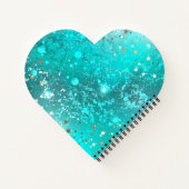 Mint Turquoise Foil Hintergrund Notizblock (Rückseite)