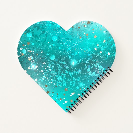 Mint Turquoise Foil Hintergrund Notizblock (Rückseite)