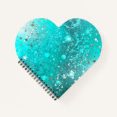 Mint Turquoise Foil Hintergrund Notizblock (Vorderseite)