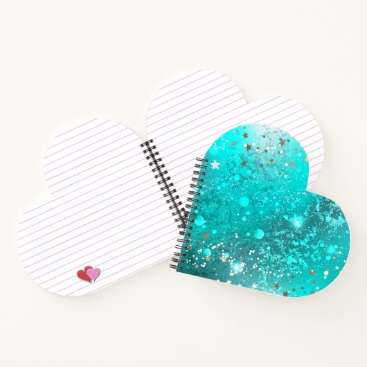 Mint Turquoise Foil Hintergrund Notizblock (Innenseite)