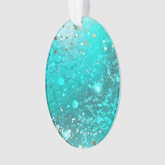 Mint Turquoise Foil Hintergrund Ornament (Vorderseite)