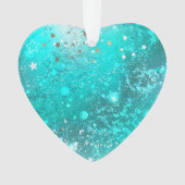 Mint Turquoise Foil Hintergrund Ornament (Vorderseite)