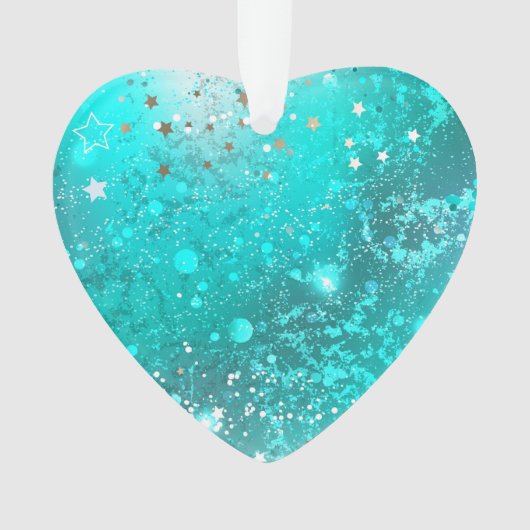 Mint Turquoise Foil Hintergrund Ornament (Vorderseite)