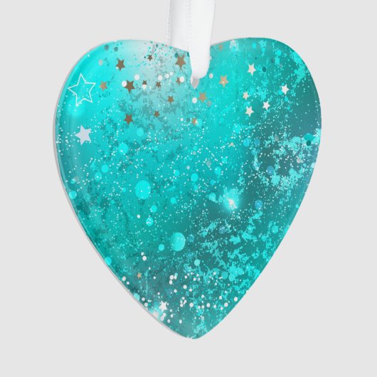 Mint Turquoise Foil Hintergrund Ornament (Vorderseite)