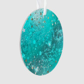 Mint Turquoise Foil Hintergrund Ornament (Vorderseite)