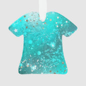 Mint Turquoise Foil Hintergrund Ornament (Rückseite)