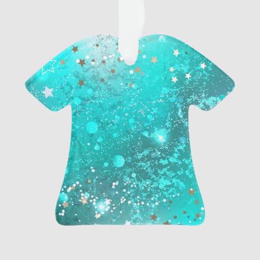 Mint Turquoise Foil Hintergrund Ornament (Vorderseite)