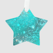 Mint Turquoise Foil Hintergrund Ornament (Rückseite)