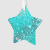 Mint Turquoise Foil Hintergrund Ornament (Vorderseite)