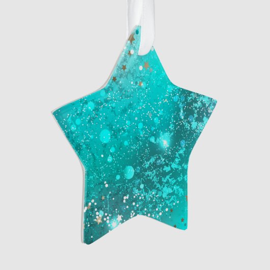 Mint Turquoise Foil Hintergrund Ornament (Vorderseite)