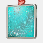 Mint Turquoise Foil Hintergrund Ornament Aus Metall (Links)