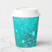Mint Turquoise Foil Hintergrund Pappbecher (Links)