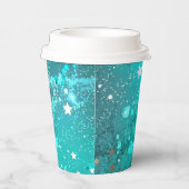 Mint Turquoise Foil Hintergrund Pappbecher (Rechts)