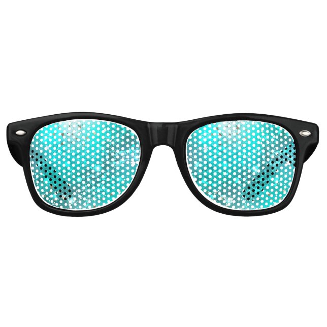 Mint Turquoise Foil Hintergrund Partybrille (Vorderseite)