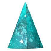 Mint Turquoise Foil Hintergrund Partyhütchen (Rückseite)