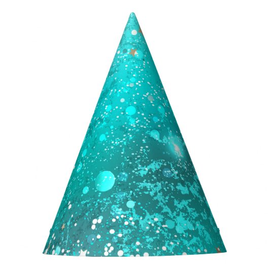 Mint Turquoise Foil Hintergrund Partyhütchen (Vorderseite)