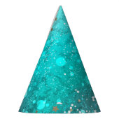 Mint Turquoise Foil Hintergrund Partyhütchen (Links)