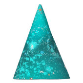 Mint Turquoise Foil Hintergrund Partyhütchen (Rechts)