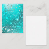 Mint Turquoise Foil Hintergrund Platzkarte (Vorne/Hinten)