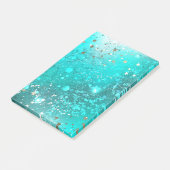 Mint Turquoise Foil Hintergrund Post-it Klebezettel (angewinkelt)