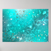 Mint Turquoise Foil Hintergrund Poster (Vorne)