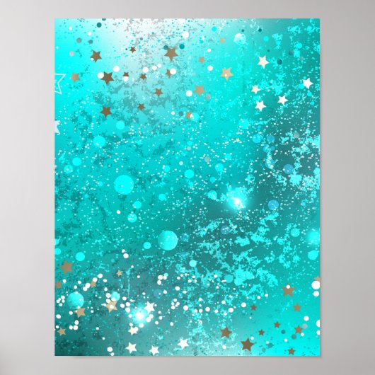 Mint Turquoise Foil Hintergrund Poster (Vorne)