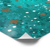 Mint Turquoise Foil Hintergrund Poster (Ecke)