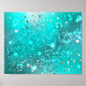 Mint Turquoise Foil Hintergrund Poster (Vorne)