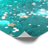 Mint Turquoise Foil Hintergrund Poster (Ecke)