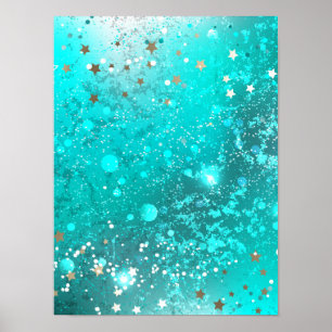 Mint Turquoise Foil Hintergrund Poster