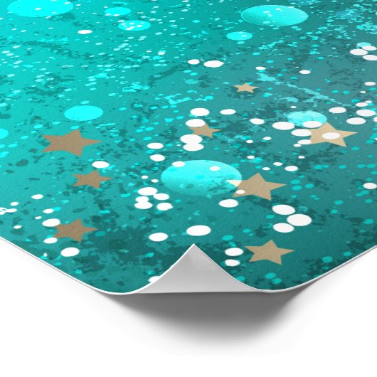 Mint Turquoise Foil Hintergrund Poster (Ecke)