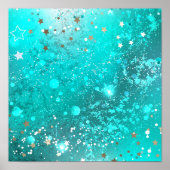 Mint Turquoise Foil Hintergrund Poster (Vorne)