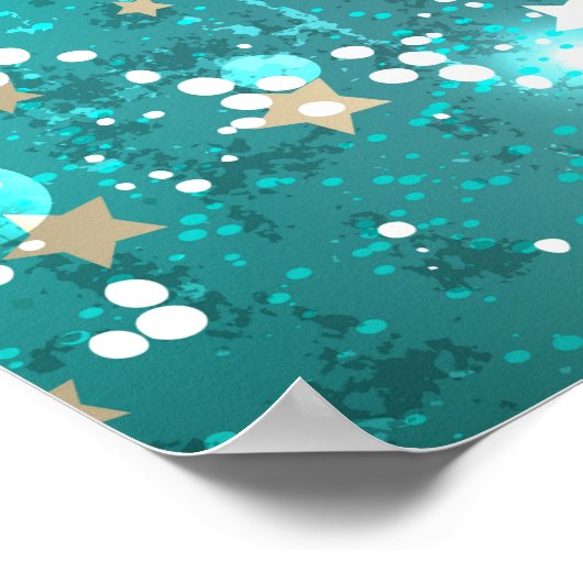 Mint Turquoise Foil Hintergrund Poster (Ecke)