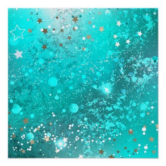 Mint Turquoise Foil Hintergrund Poster (Vorderseite)