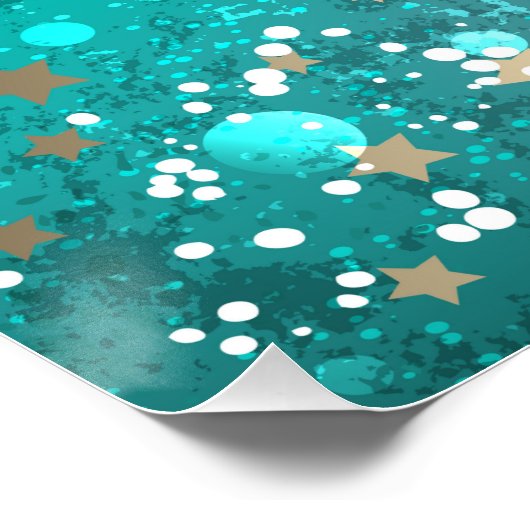 Mint Turquoise Foil Hintergrund Poster (Ecke)