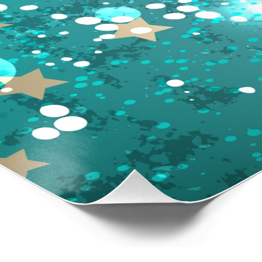 Mint Turquoise Foil Hintergrund Poster (Ecke)