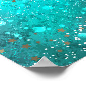 Mint Turquoise Foil Hintergrund Poster (Ecke)