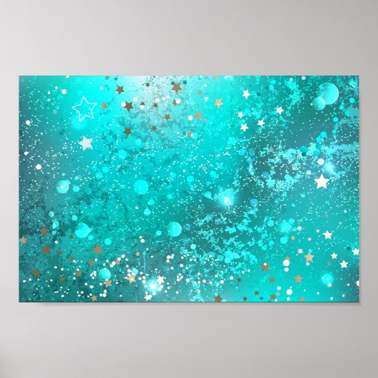 Mint Turquoise Foil Hintergrund Poster (Vorne)