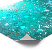 Mint Turquoise Foil Hintergrund Poster (Ecke)