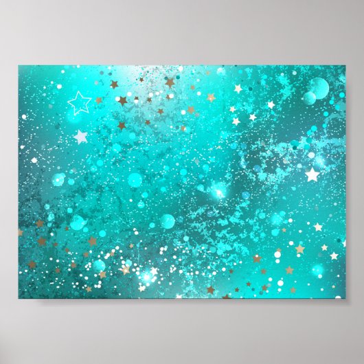 Mint Turquoise Foil Hintergrund Poster (Vorne)