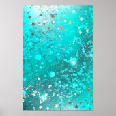 Mint Turquoise Foil Hintergrund Poster (Vorne)