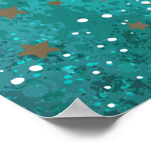 Mint Turquoise Foil Hintergrund Poster (Ecke)