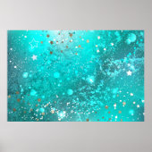 Mint Turquoise Foil Hintergrund Poster (Vorne)